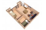 Corrib 40sqM Log Cabins  -  6m x 8m - 1 bed  Loghouse